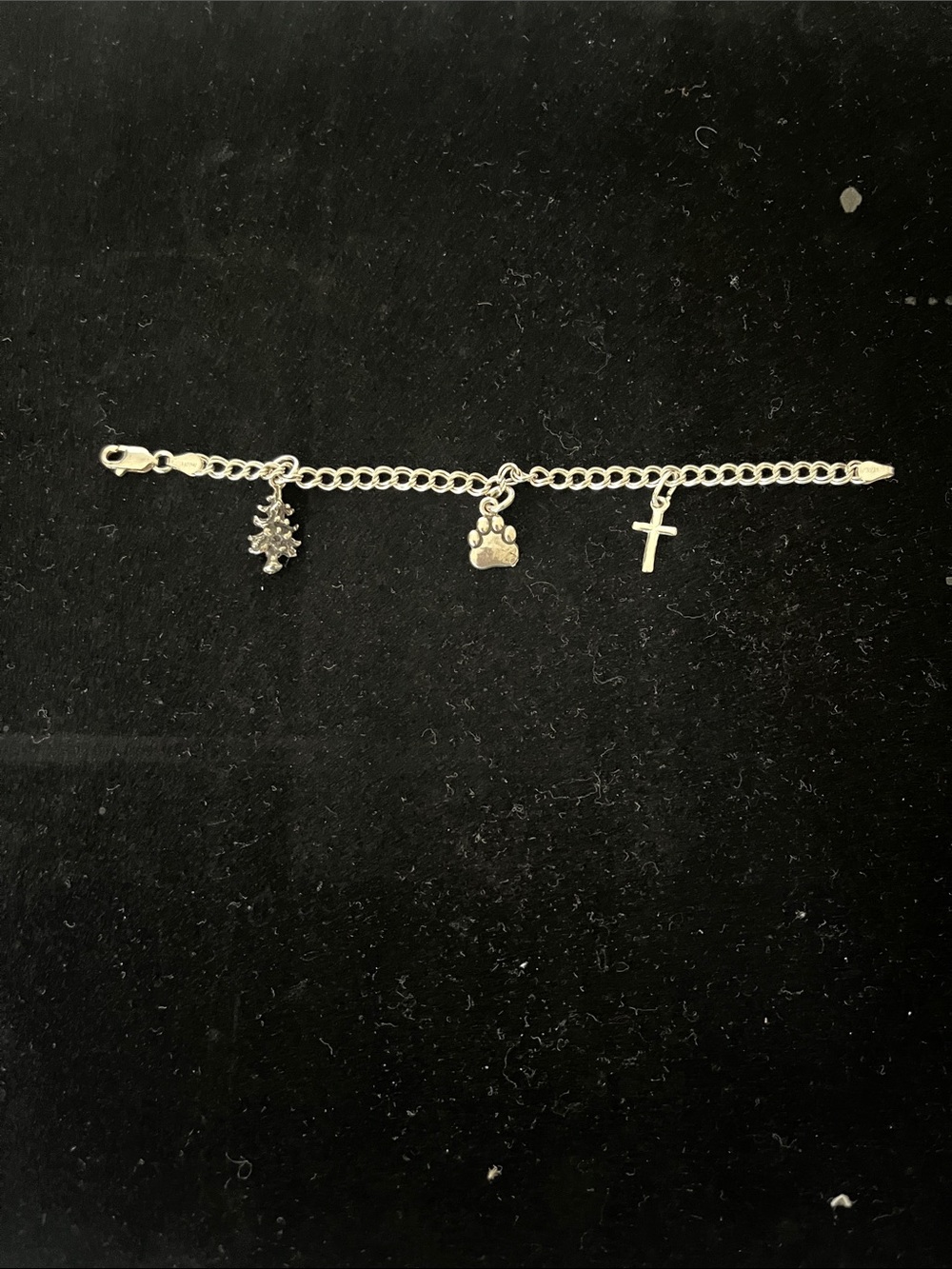 Vintage 925 Sterling Silver Charm Bracelet Size 6”